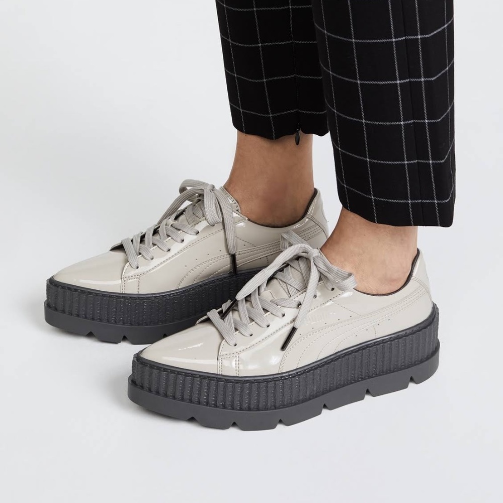 FENTY x Puma platform patent leather pointy sneaker creepers grey size 8